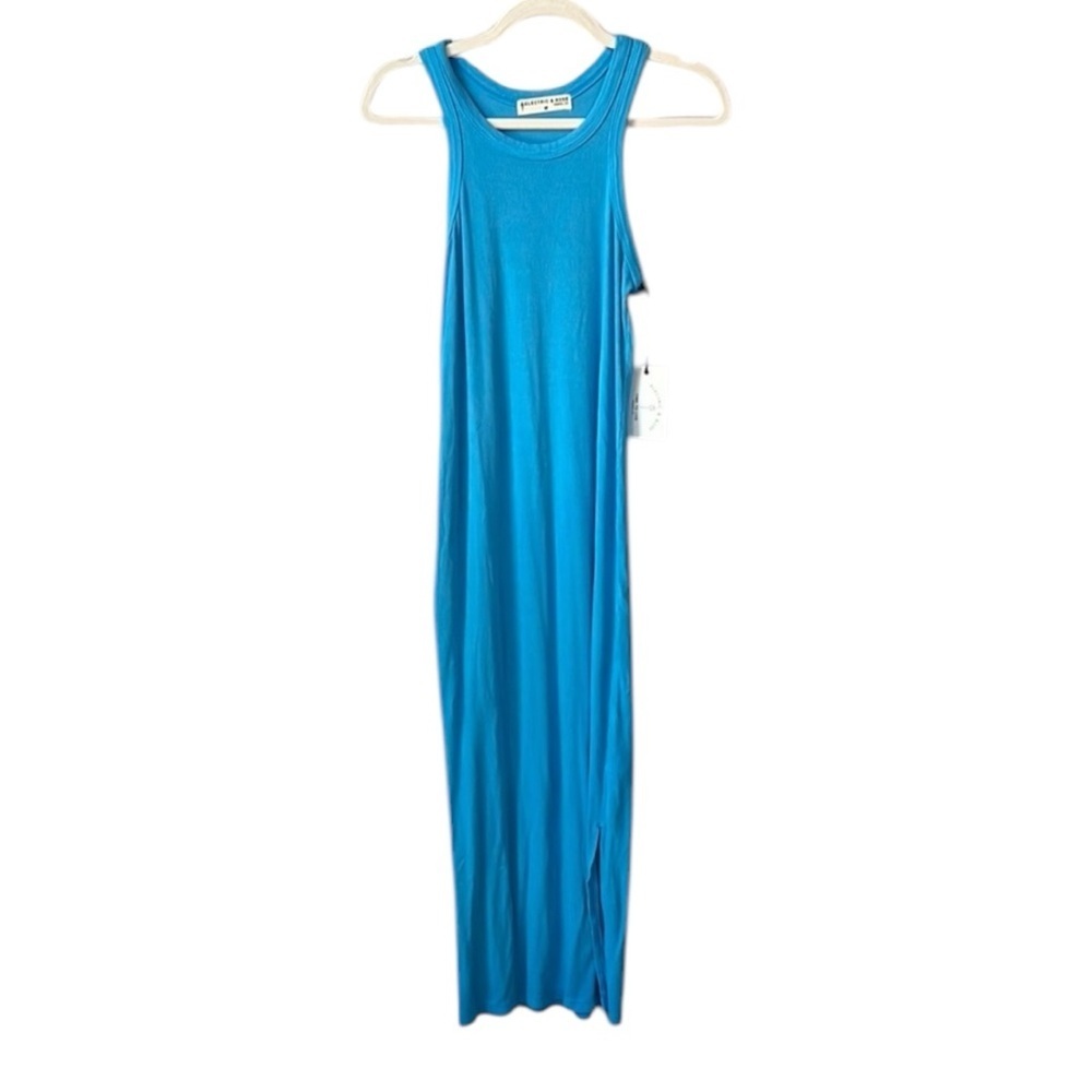 Electric & Rose Ribbed Tank Midi Dress Size M In Blue